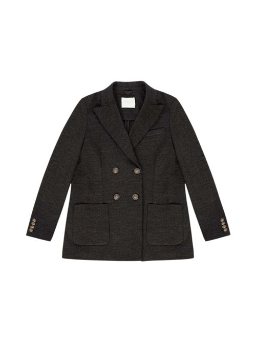 giacca donna in lana diagonale antracite Circolo 1901 | FD3760C187
